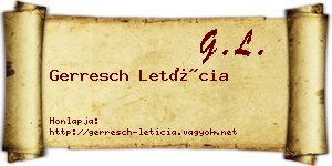 Gerresch Letícia névjegykártya
